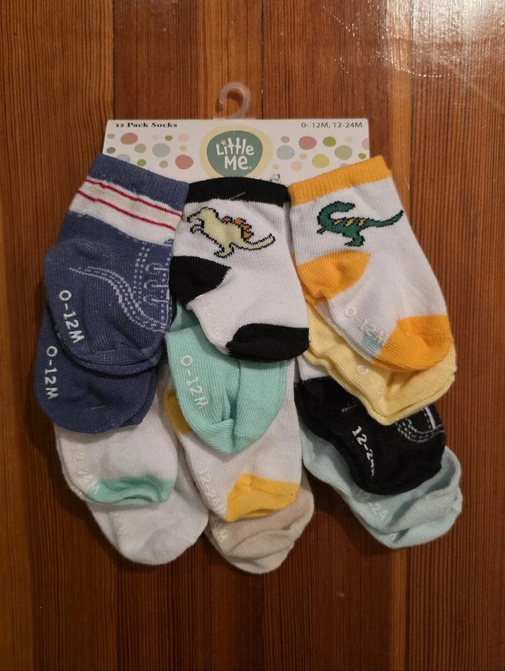 NWT Little Me Multicolor Dinosaur Baby Sock Pack - 12 Pairs